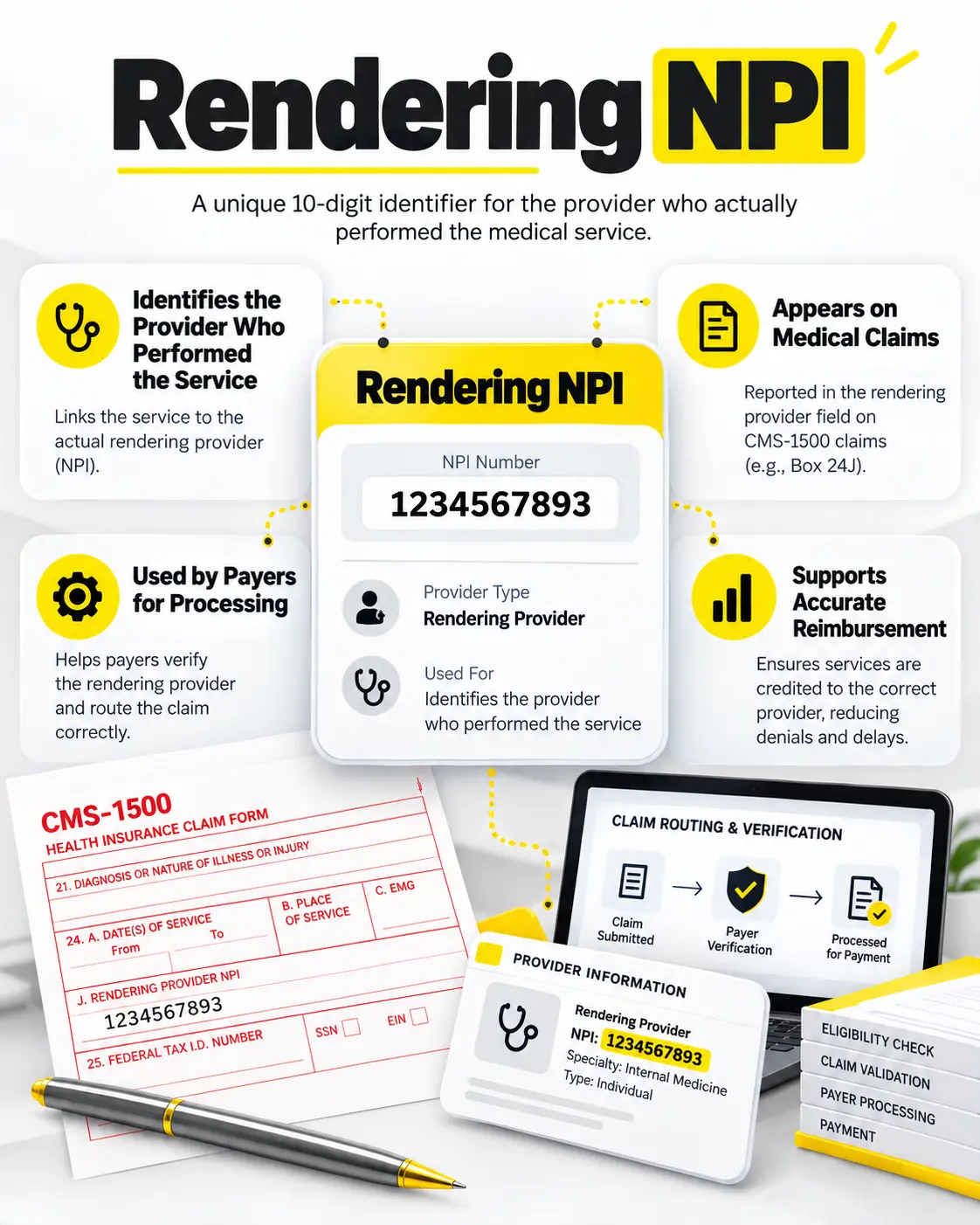 Rendering NPI Medical Billing Infographic